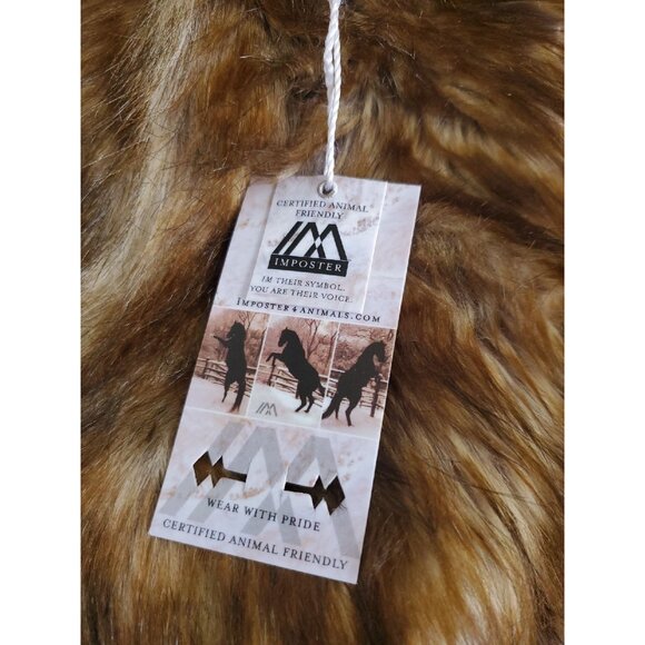 Imposter Vegan Faux Fur Neck Wrap Summer Fox Wrap Winter Lux Stole Collar Scarf - Picture 4 of 11